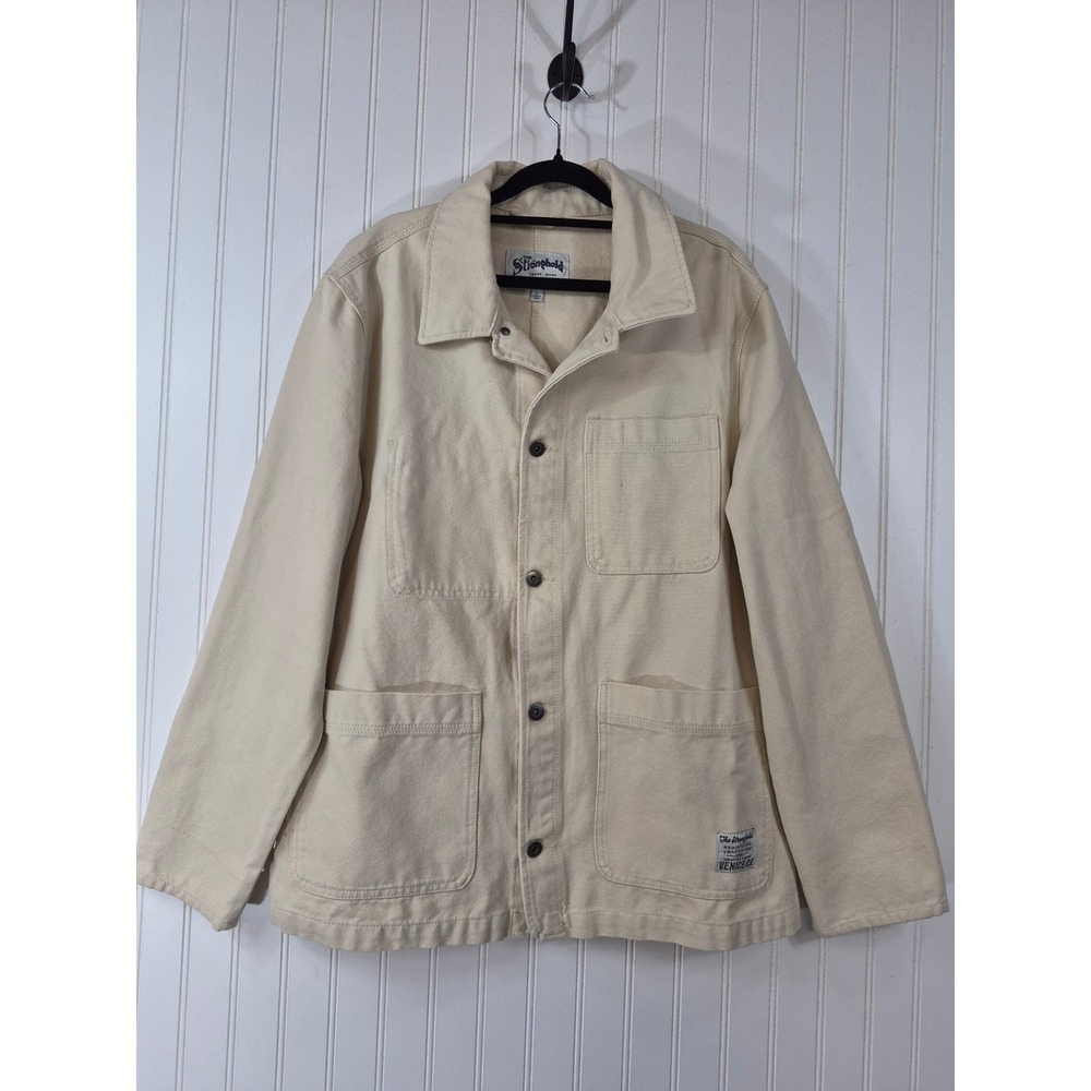 The Stronghold x Primark Mens Cream Canvas Chore Jacket Workwear Large Outdoor